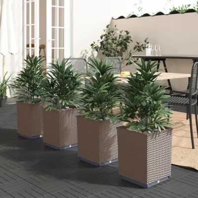 Produktbild von Pflanzkübel 4 Stk. Braun 30x30x37 cm Polypropylen , Gabionen Design 2024