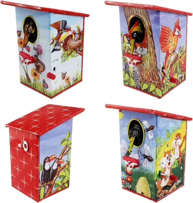 Produktbild von Vogel Spardose Set Sparbüchse Spartopf Blechspielzeug Blechspardose
