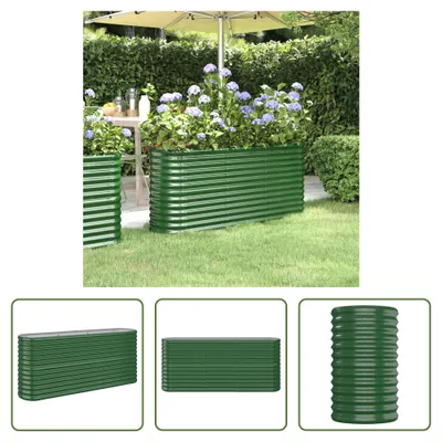 Immagine prodotto di The Living Store Letto rialzato in acciaio verniciato a polvere 152x40x68 cm Verde