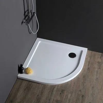 Produktbild von Halbrunde Duschwanne 80 cm weiß aus Acryl und ABS | Alba