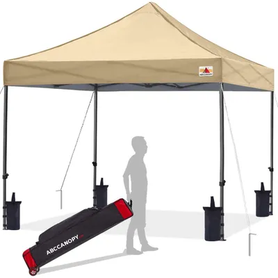 Image de Pavillon pop-up, imperméable, beige, dimensions 2,5 x 2,5 mètres