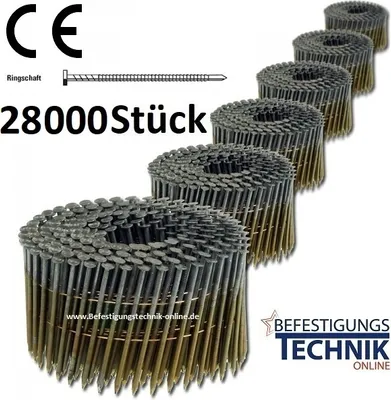 Produktbild von 2,03x32mm Ringschaft blank Coilnägel drahtmagaziniert 16° Bostitch für Coilnagler 28M