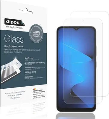Produktbild von 2x Schutzfolie für General Mobile Era 30 Pro matt - Anti-Shock 9H Folie dipos Glass Kunststoffglas