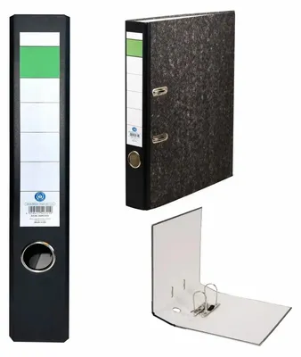 Produktbild von Ordner A4 Wolkenmarmor  schwarz 5cm, Rückenbreite 50mm,, Emba