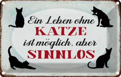 Produktbild von vianmo Blechschild 12x18 cm Leben ohne Katze sinnlos Tier Haustier