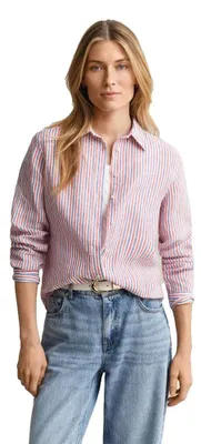 Productafbeelding van GANT dames, regular fit, gestreept linnen overhemd met lange mouwen, multicolor, maat 42