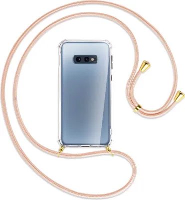 Produktbild von Handykette Backcover-Schutzhülle mit Band (Metall goldfarben) für Samsung Galaxy S10e - rose peach