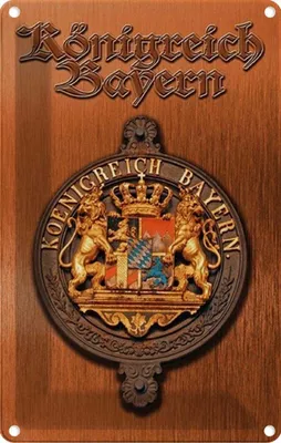 Obrázek produktu pro vianmo Kovový nápis 12x18 cm Königreich Bayern Wappen