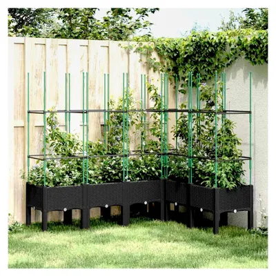 Produktbild von Pflanzkübel mit Rankgitter Schwarz 160x120x142,5 cm PP