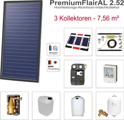 Produktbild von Solarbayer PremiumFlairAL Indach-Solarpaket 3 Bruttofläche 7,56 m² Solaranlage