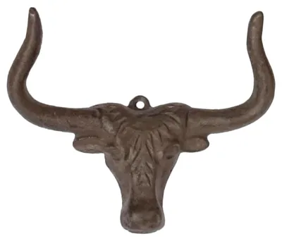 Wandhaken aus Gusseisen mit Stierkopf, rustikal, 1 Stück
