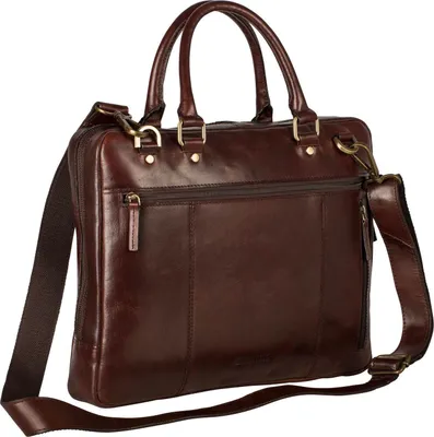 Produktbild von LEONHARD HEYDEN Leder Businesstasche mit Laptopfach Cambridge Zipped Briefcase 1 Compartment Red Brown braun