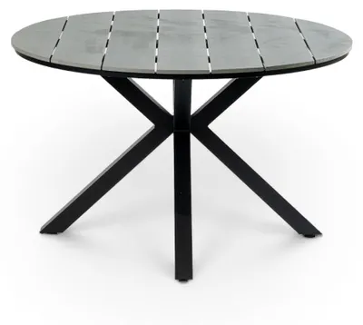 Produktbild von Runder Gartentisch Limasol Ø120 cm | Grau | Polywood & Aluminium