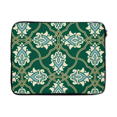 Produktbild von MuchoWow® Laptop Hülle 17 Zoll Laptoptasche Blumen - Antiquitäten - Design - Zipper - Schutzabdeckung