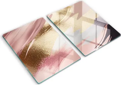 Produktbild von Glasschneideplatte - Herdabdeckplatte - 2x40x52 cm -Schneidebrett - Spritzschutz - Pastellflecken