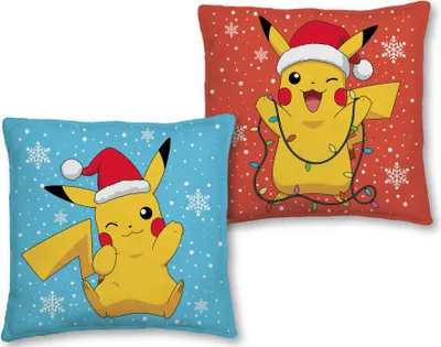 Image de Coussin réversible Pokémon Pikachu avec motif hivernal