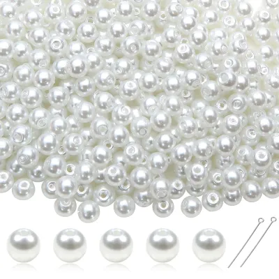 Immagine prodotto di Solidchoice - Perline di vetro bianco per gioielli e decorazioni (370 pezzi)