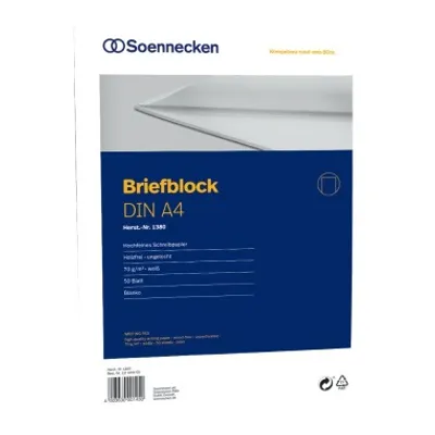 Image de Soennecken bloc-notes 1380 DIN A4 70g sans bois 50 feuilles blanches