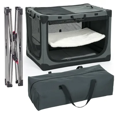 Produktbild von PawHut Hundebox faltbar Hundetransportbox mit Kissen aus 600D Oxford-Gewebe