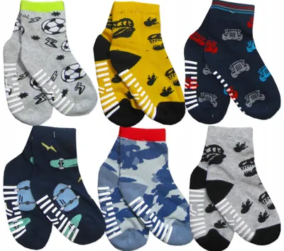 Produktbild von YoClub Kinder Socken Antirutsch Semifrotte 6 Paar Gr. 17/19