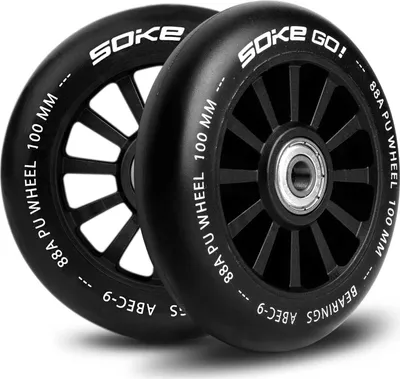 Zdjęcie produktu dla Czarne kółka do hulajnogi 100 mm - 2 szt