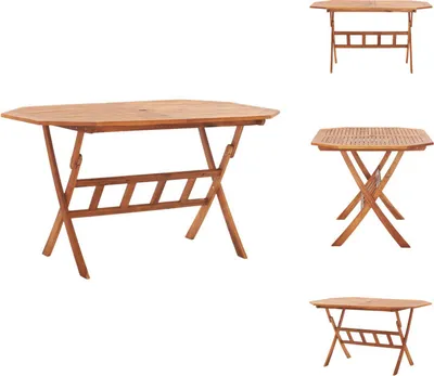 Immagine prodotto di vidaXL Tavolo da giardino pieghevole 135 x 85 x 75 cm in legno massiccio di acacia - Tavoli da giardino
