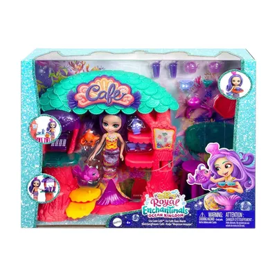 Produktbild von Mattel HCF86 - Royal Enchantimals - Ocean Kingdom - Spielset Meerjungfrauen Café