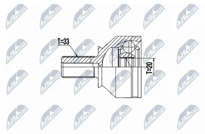 Produktbild von NTY Gelenksatz Antriebswelle Hinten Radseitig für RENAULT Twingo III Schrägheck (BCM) NPZ-RE-066