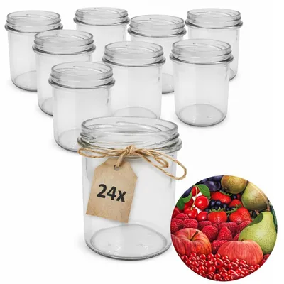 Produktbild von ART TWIST HOME Einmachgläser mit Schraubdeckel 24x 350 ml – Vorratsgläser Glasbehälter Vielseitige Robuste aus Dickem Glas - perfekt für Marmeladen Honig Säfte Gurken Konfitüren und Vorratshaltung