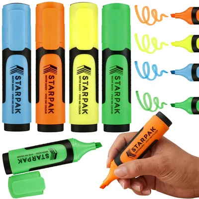 Produktbild von Neon-Textmarker Set, für Büro und Schule, 4er-Set