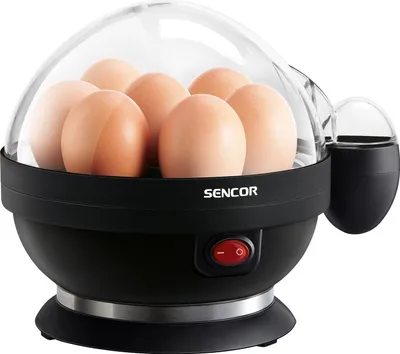 Obrázek produktu pro SENCOR SEG 710BP Vařič vajec, kapacita až 7 vajec, 3 stupně vaření, vyjímatelný zásobník na vejce, vestavěný elektronický časovač se zvukovou signalizací, příkon 320-380 W