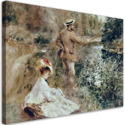 Produktbild von Leinwandbild  Angler - Auguste Renoir 90x60 Feeby Bunt bild für die wand bereit zum aufhängen