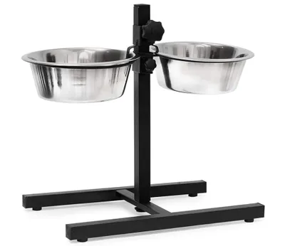 Produktbild von Futterstation Hunde Katzen höhenverstellbar Edelstahl 2 x 1800ml