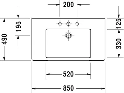 Produktbild von Duravit Duravit Möbelwaschtisch VERO m ÜL HLB 850x490mm 1 HL we WG