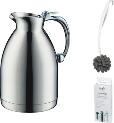 Zdjęcie produktu dla alfi HOTELLO Isolierkanne – Vorteilsset mit Reinigungsbürste CLEAN FIX 30 cm + CLEAN TABS (20 Stück)