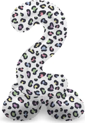 Produktbild von Stehender Zahl 2 Ballon Leopard 41cm