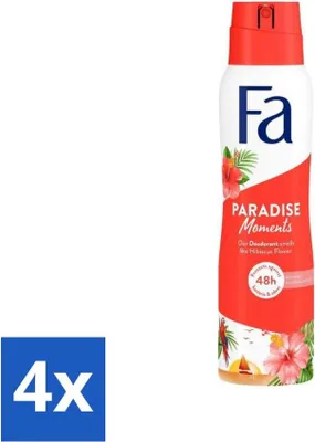 Immagine prodotto di Fa - Paradise Moments - Deodorante spray - Fiore di ibisco - 150 ml - Confezione risparmio - 4 pezzi