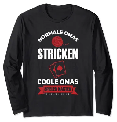 Produktbild von Karten spielen Oma Kartenspiel Langarmshirt