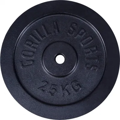 Produktbild von GORILLA SPORTS® Hantelscheiben - 25 kg Gewichte, 30/31 mm, Gusseisen, Schwarz - Gewichtsscheiben, Bumper Plates