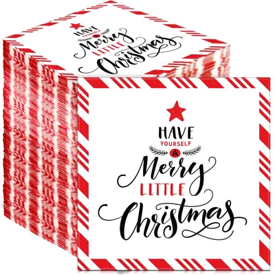 Produktbild von Weihnachtsservietten 200 Stück - Papierservietten 33 x 33 cm - Einwegservietten - Dekoration für Weihnachtsfeiern - Servietten für Weihnachtsessen - Winterrestaurant
