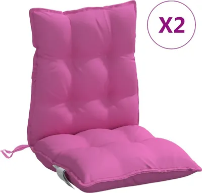 Image de Coussins de chaise à dossier bas lot de 2 rose tissu oxford