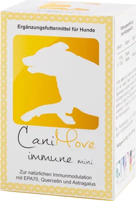 Produktbild von CaniMove immune mini (bis 10kg) - Ergänzungsfuttermittel zur Unterstützung der natürlichen Immunmodulation. Mit EPA, Astragalus und OPC.