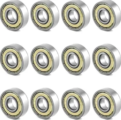 Produktbild von 12 Stück 608zz Kugellager, Metall Double Shielded Miniatur Rillenkugellager, für Skateboards, Roller, Inline Skates, 8mm x 22mm x 7mm