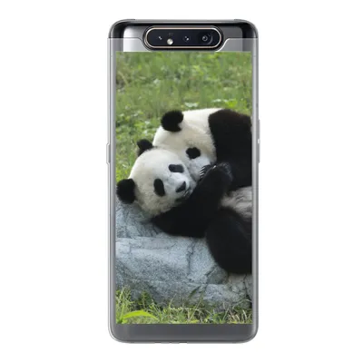 Produktbild von MuchoWow® Handyhülle Schutzhülle Hülle für Samsung Galaxy A80 Pandas - Gras - Stein Silikon Softcase Handy Hülle - Schutzdeckel
