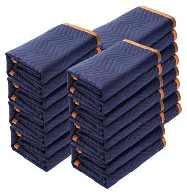 12 Möbelumzugsdecken, 2032 x 1829 mm, Vliesstoff, blau/orange