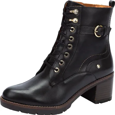 Produktbild von Pikolinos Damen Stiefelette Leder Schnürboot Schnalle Llanes W7H-8510, Größe:37 EU, Farbe:Schwarz