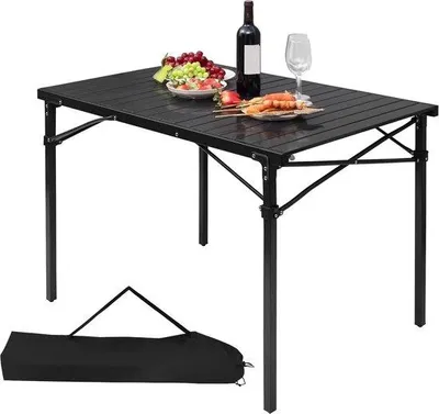 Produktbild von Klappbarer Aluminiumtisch 104x69x70cm schwarz