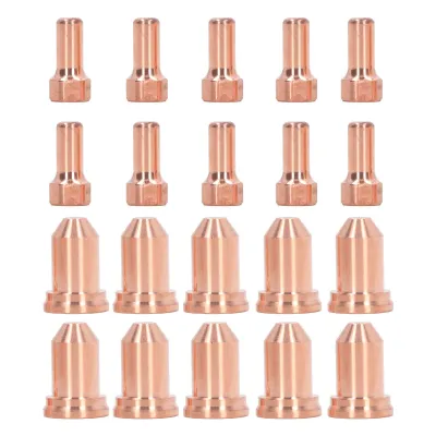 Image de set de 20 buses et électrodes pour torche de coupage plasma, laiton, robuste et résistant aux hautes températures, pour PTM 80