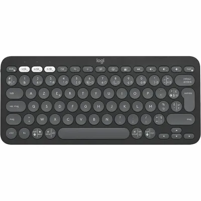 Produktbild von Logitech Pebble Keys 2 K380s, Mini, Kabellos, Bluetooth, Scherenschalter, AZERTY, Graphit