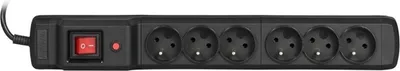 Zdjęcie produktu dla Listwa przeciwprzepięciowa Activejet COMBO 6gn/1,5m/cz (10A, 2300W) 1,5m, kolor czarny